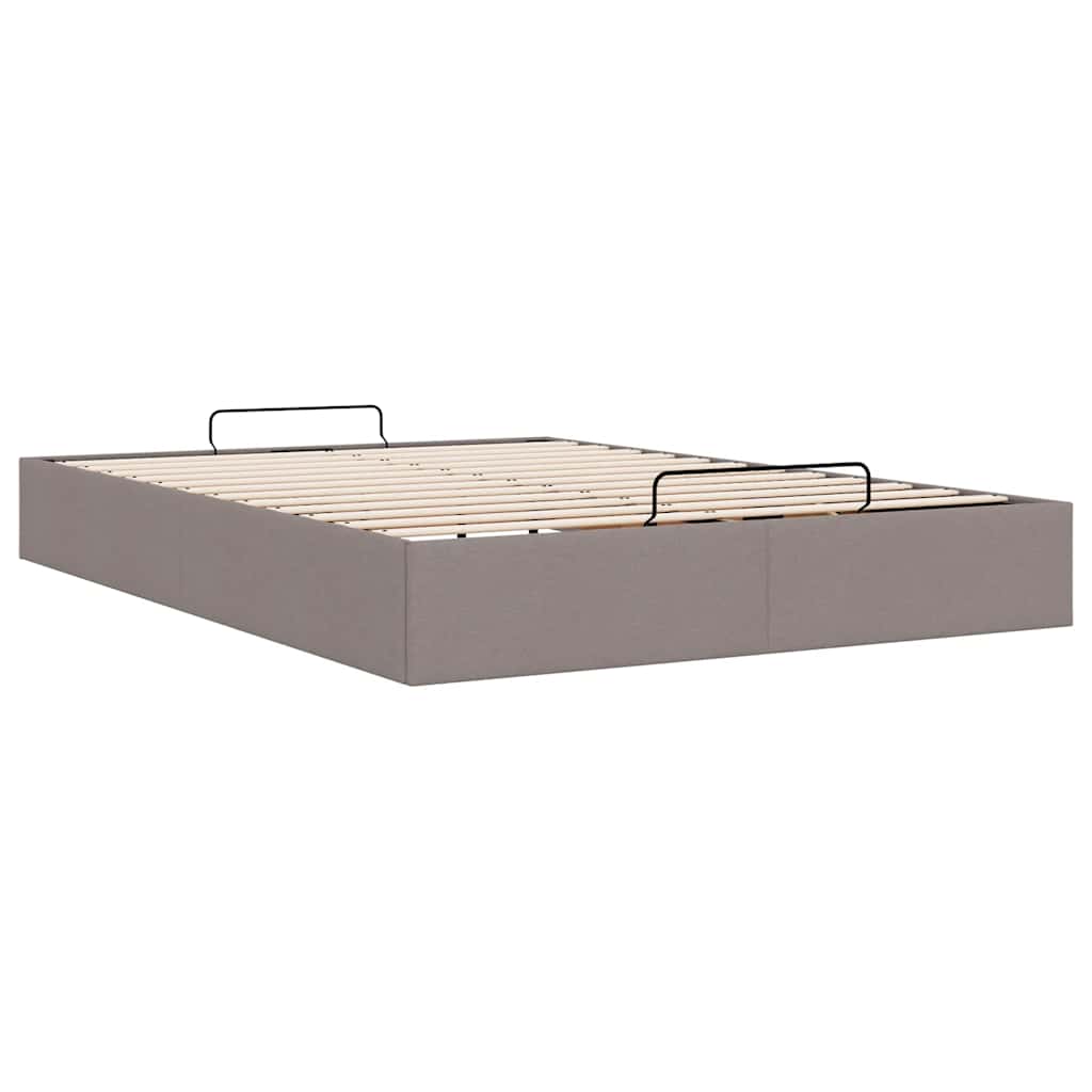 Ottoman-Bett ohne Matratze Taupe 140x200 cm Stoff