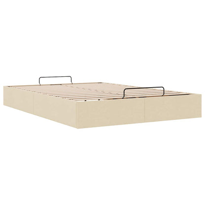 Ottoman-Bett ohne Matratze Creme 140x200 cm Stoff