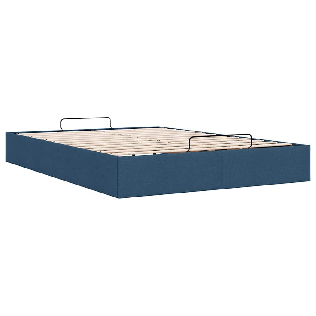 vidaXL Ottoman-Bett ohne Matratze Blau 140x200 cm Stoff