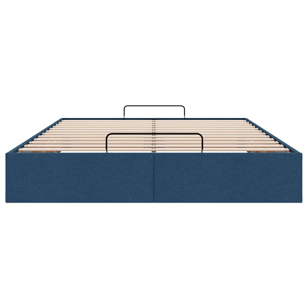 vidaXL Ottoman-Bett ohne Matratze Blau 140x200 cm Stoff