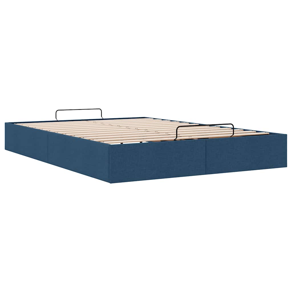 vidaXL Ottoman-Bett ohne Matratze Blau 140x200 cm Stoff
