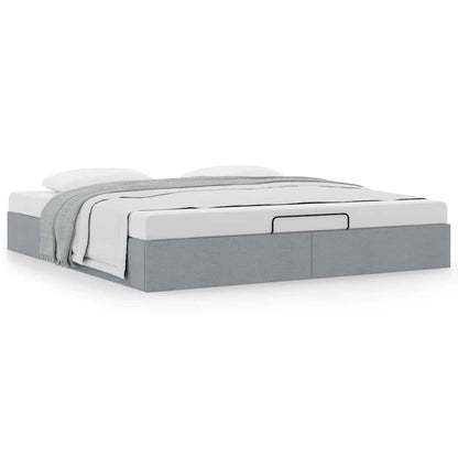 vidaXL Ottoman-Bett ohne Matratze Hellgrau 160x200 cm Stoff