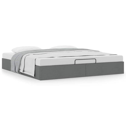 vidaXL Lit ottoman sans matelas Gris foncé 160x200 cm Tissu
