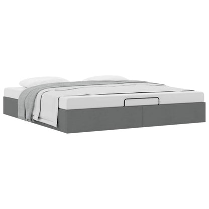 vidaXL Lit ottoman sans matelas Gris foncé 160x200 cm Tissu