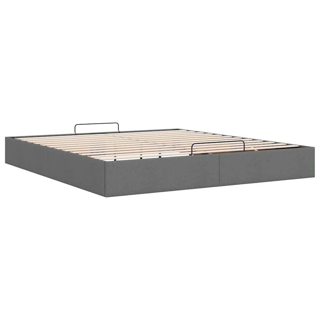 vidaXL Lit ottoman sans matelas Gris foncé 160x200 cm Tissu
