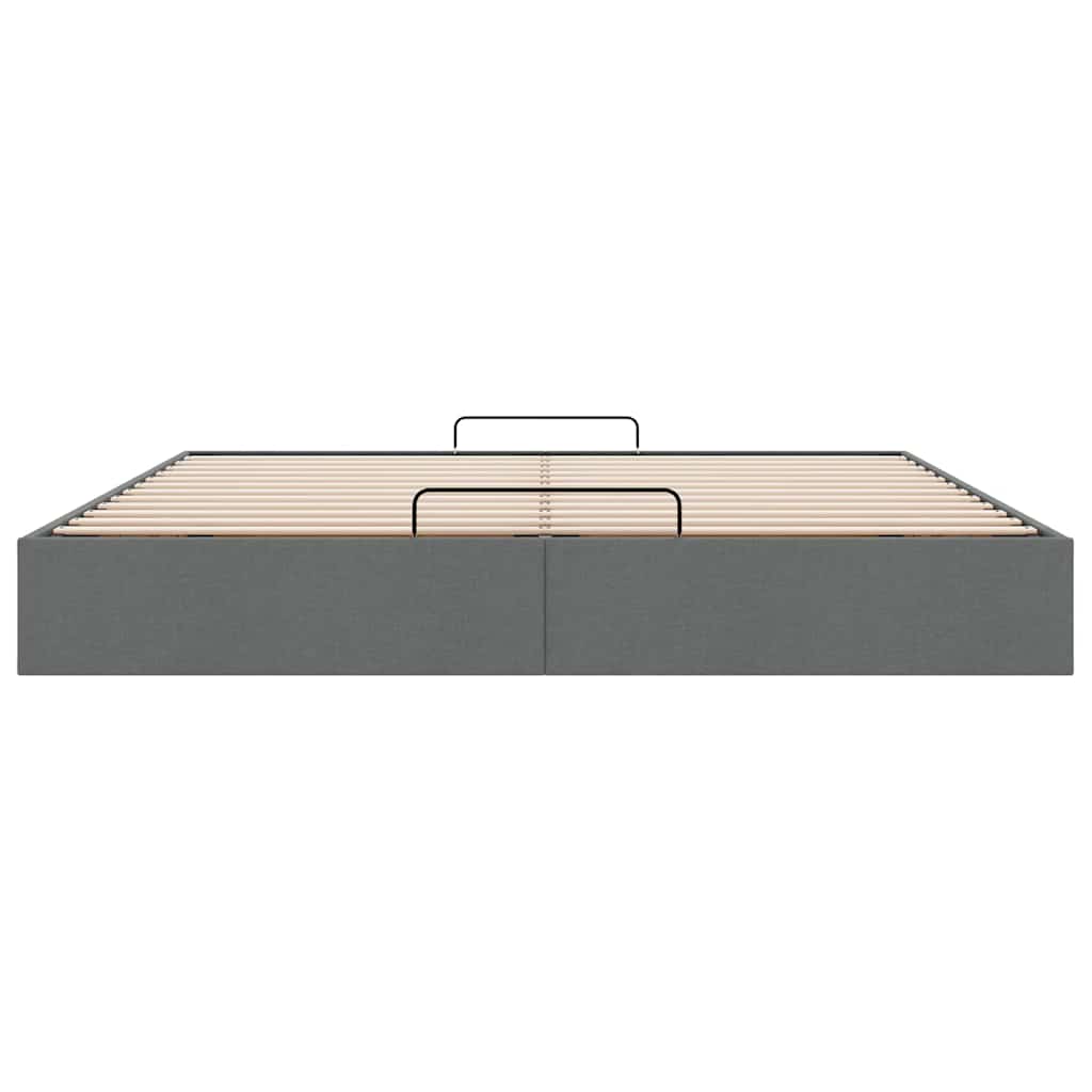 vidaXL Lit ottoman sans matelas Gris foncé 160x200 cm Tissu