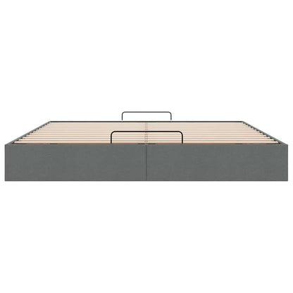 vidaXL Lit ottoman sans matelas Gris foncé 160x200 cm Tissu