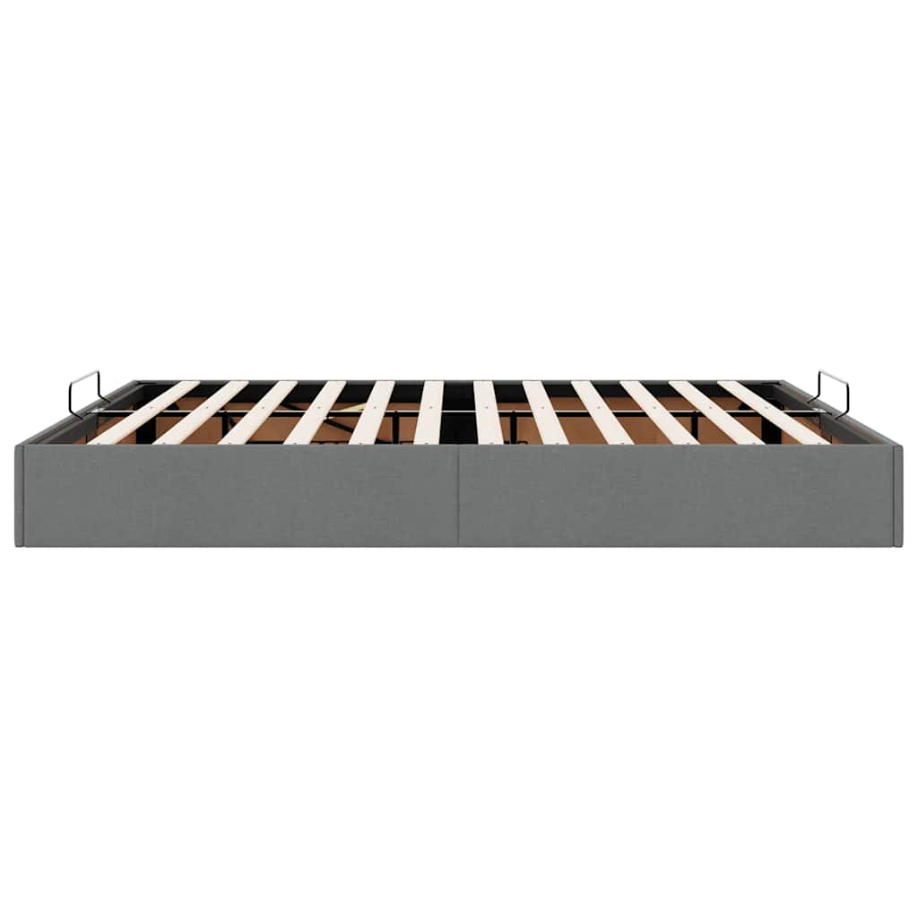 vidaXL Lit ottoman sans matelas Gris foncé 160x200 cm Tissu