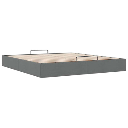 vidaXL Lit ottoman sans matelas Gris foncé 160x200 cm Tissu