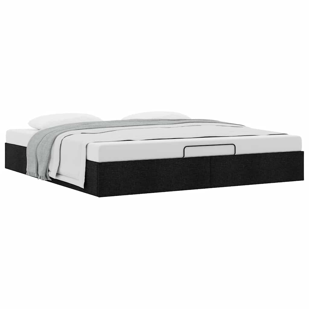 vidaXL Ottoman-Bett ohne Matratze Schwarz 160x200 cm Stoff