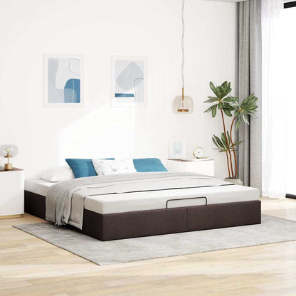 vidaXL Lit ottoman sans matelas marron foncé 160x200 cm tissu