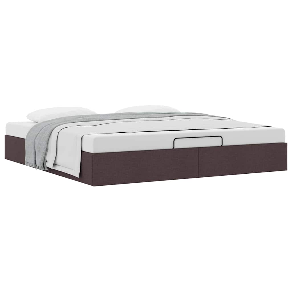 vidaXL Lit ottoman sans matelas marron foncé 160x200 cm tissu