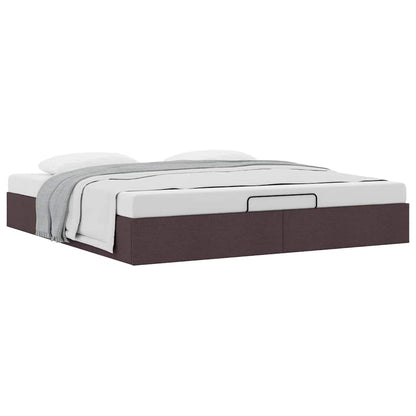 vidaXL Lit ottoman sans matelas marron foncé 160x200 cm tissu