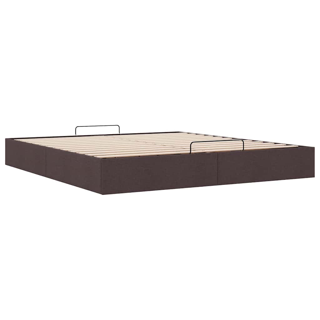 vidaXL Lit ottoman sans matelas marron foncé 160x200 cm tissu
