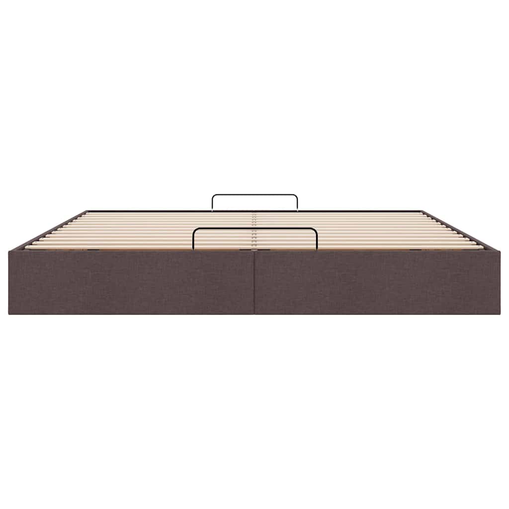 vidaXL Lit ottoman sans matelas marron foncé 160x200 cm tissu
