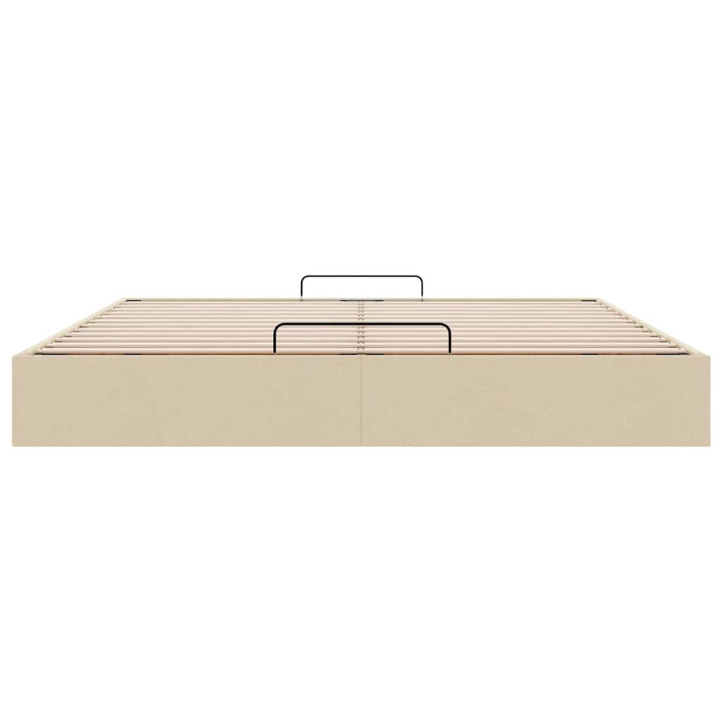 vidaXL Ottoman-Bett ohne Matratze Creme 160x200 cm Stoff