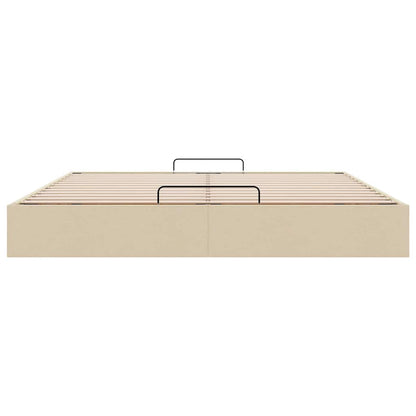vidaXL Ottoman-Bett ohne Matratze Creme 160x200 cm Stoff