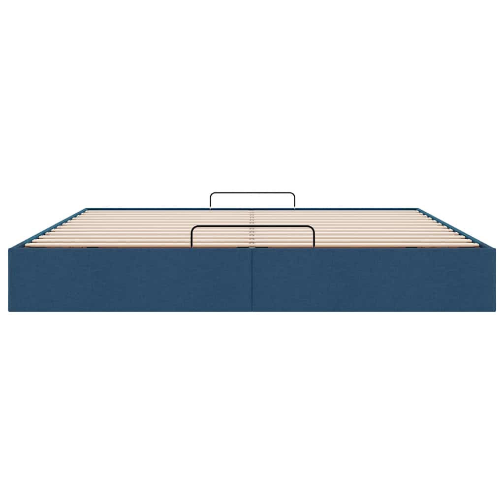 vidaXL Ottoman-Bett ohne Matratze Blau 160x200 cm Stoff