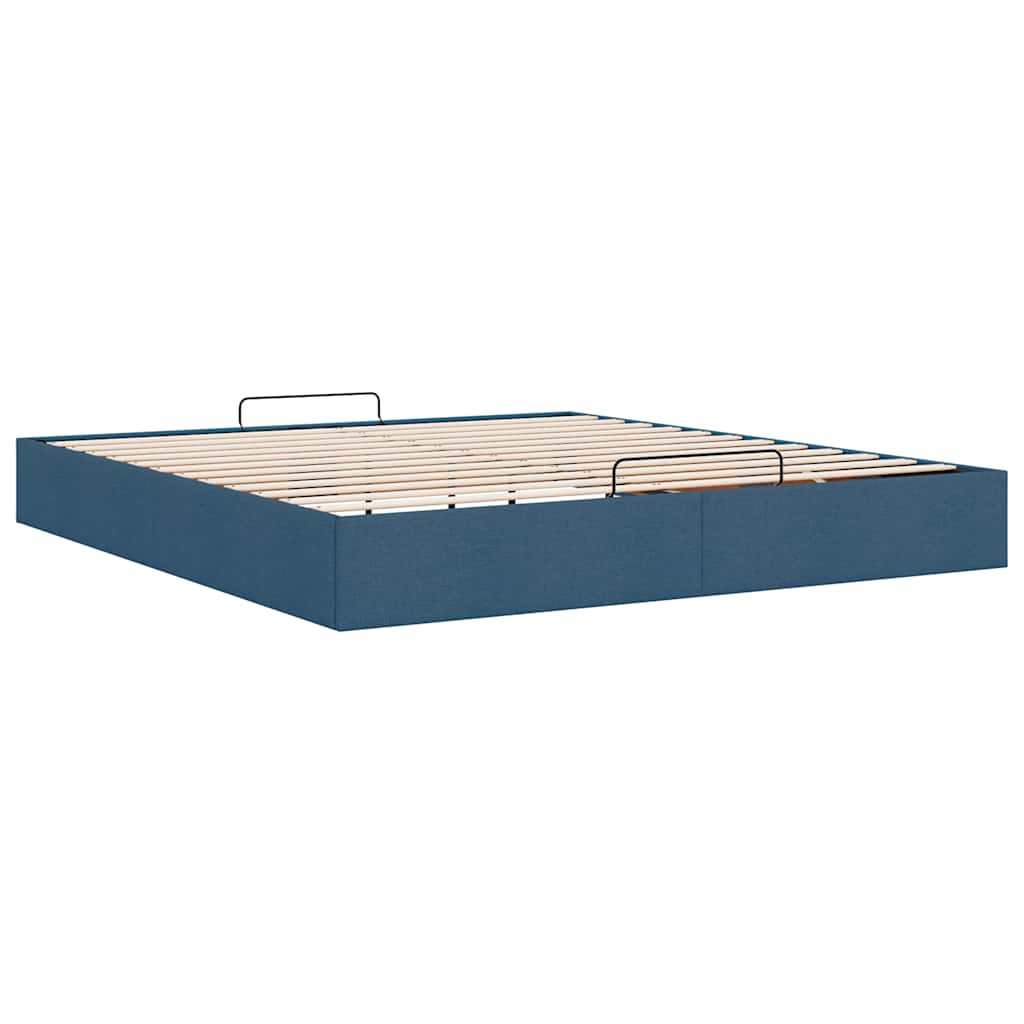 vidaXL Ottoman-Bett ohne Matratze Blau 160x200 cm Stoff