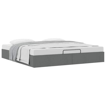 vidaXL Ottoman-Bett ohne Matratze Dunkelgrau 180x200 cm Stoff