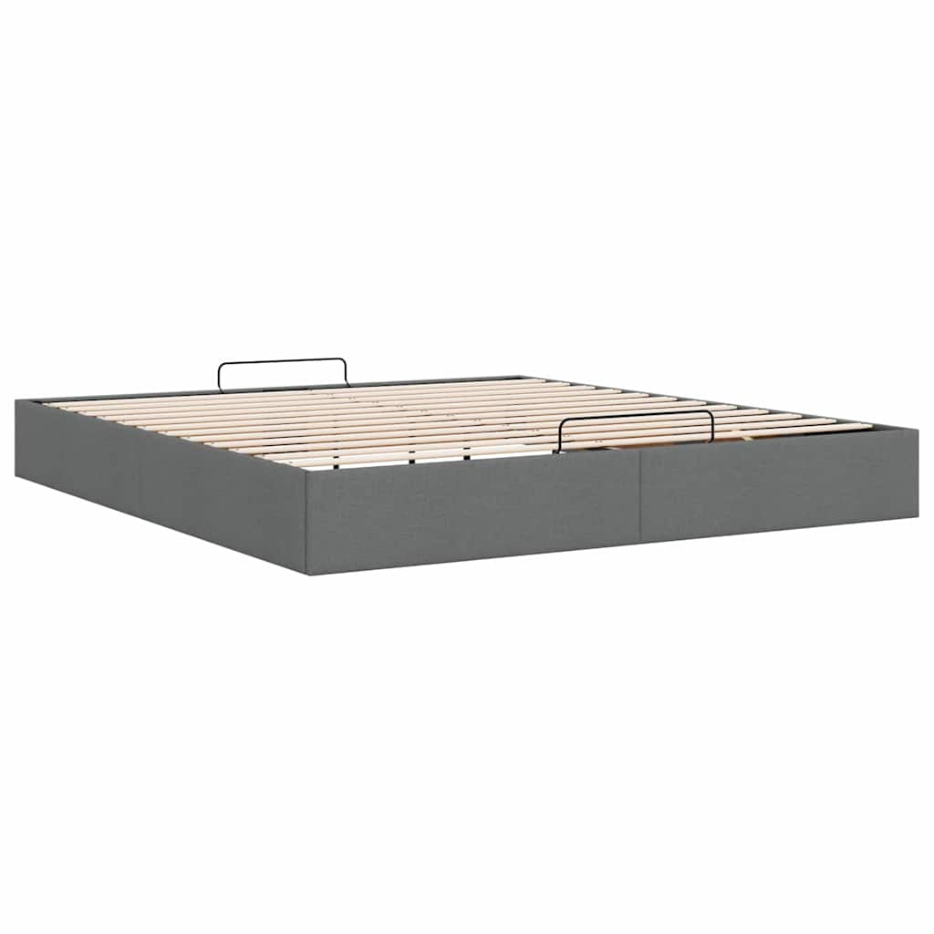 vidaXL Ottoman-Bett ohne Matratze Dunkelgrau 180x200 cm Stoff