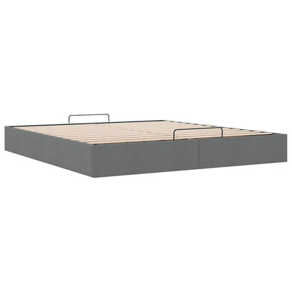 vidaXL Ottoman-Bett ohne Matratze Dunkelgrau 180x200 cm Stoff