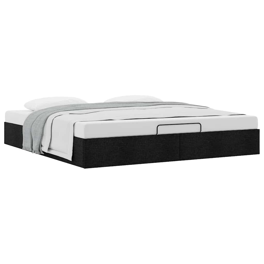 vidaXL Ottoman-Bett ohne Matratze Schwarz 180x200 cm Stoff