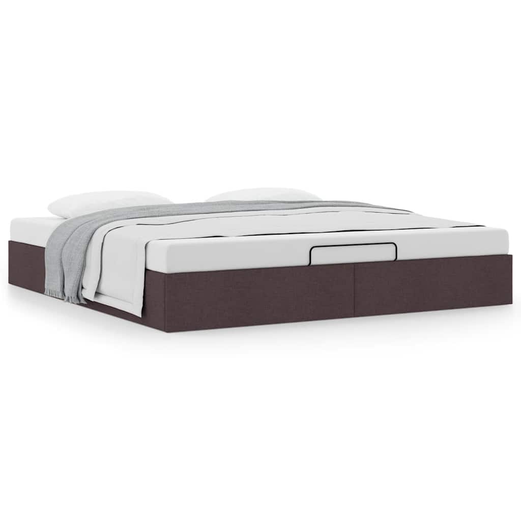vidaXL Lit ottoman sans matelas marron foncé 180x200 cm tissu