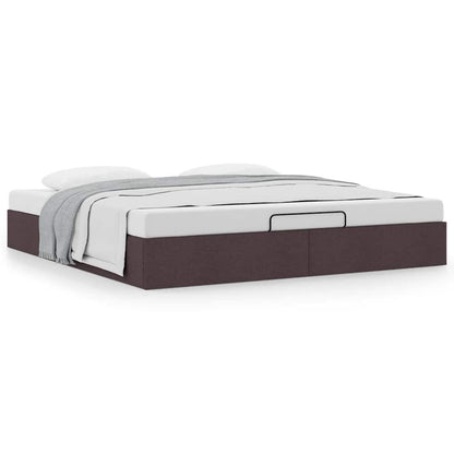 vidaXL Lit ottoman sans matelas marron foncé 180x200 cm tissu