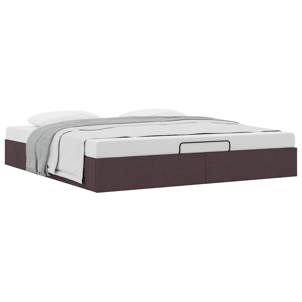 vidaXL Lit ottoman sans matelas marron foncé 180x200 cm tissu