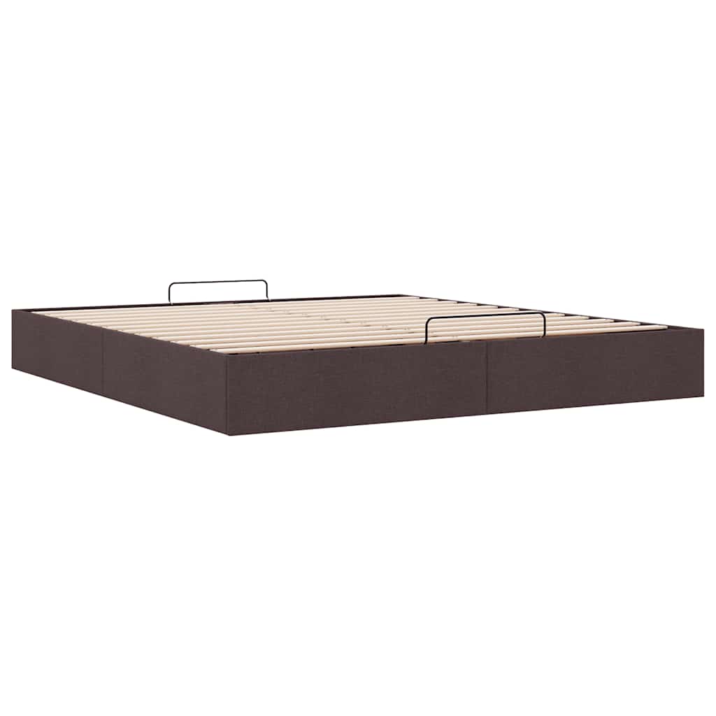 vidaXL Lit ottoman sans matelas marron foncé 180x200 cm tissu