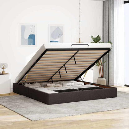 vidaXL Lit ottoman sans matelas marron foncé 180x200 cm tissu