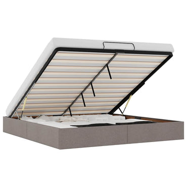 vidaXL Lit coffre sans matelas Taupe 180x200 cm Tissu