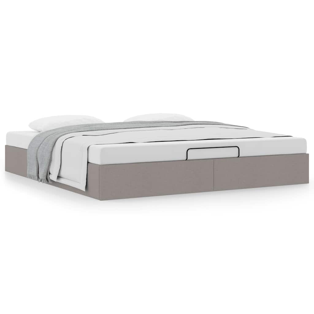 vidaXL Lit coffre sans matelas Taupe 180x200 cm Tissu