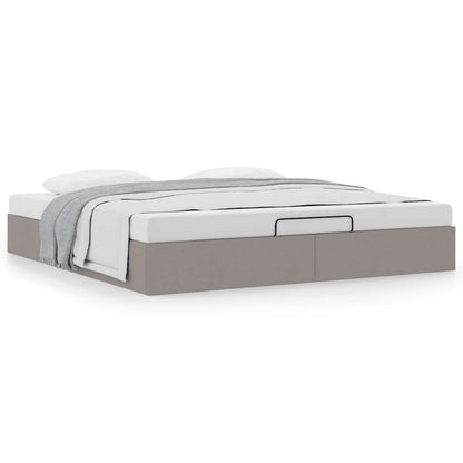 vidaXL Lit coffre sans matelas Taupe 180x200 cm Tissu