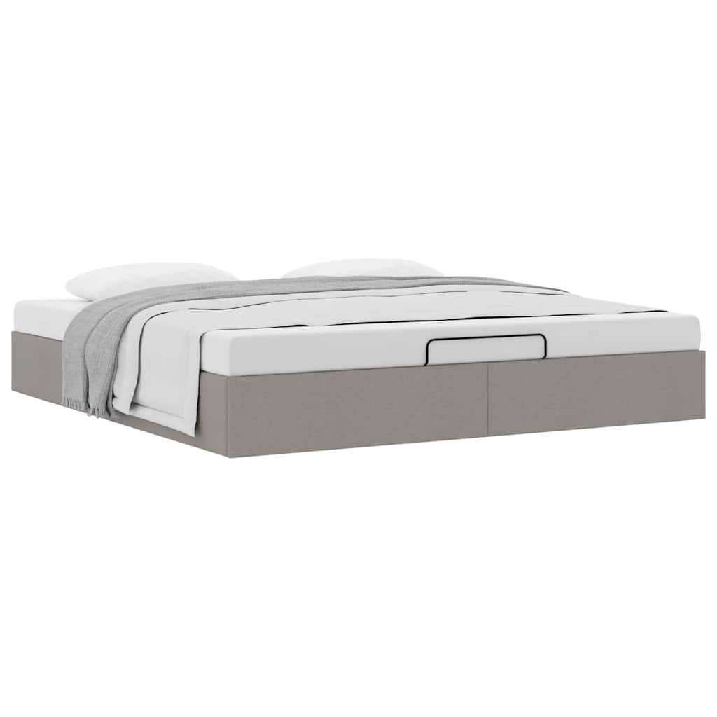 vidaXL Lit coffre sans matelas Taupe 180x200 cm Tissu