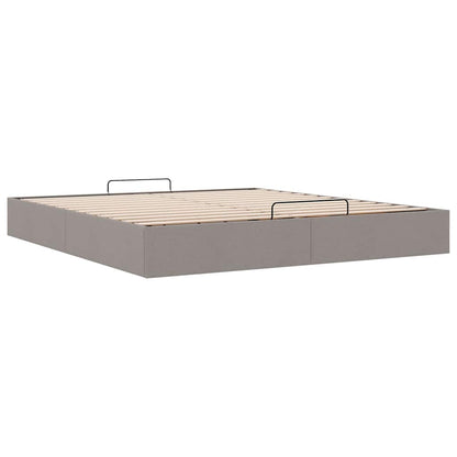 vidaXL Lit coffre sans matelas Taupe 180x200 cm Tissu