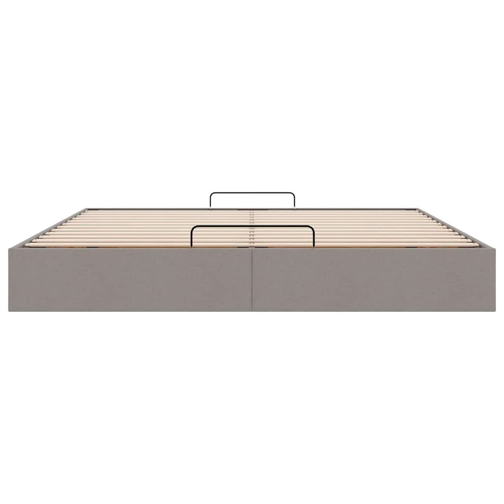 vidaXL Lit coffre sans matelas Taupe 180x200 cm Tissu