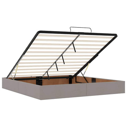 vidaXL Lit coffre sans matelas Taupe 180x200 cm Tissu