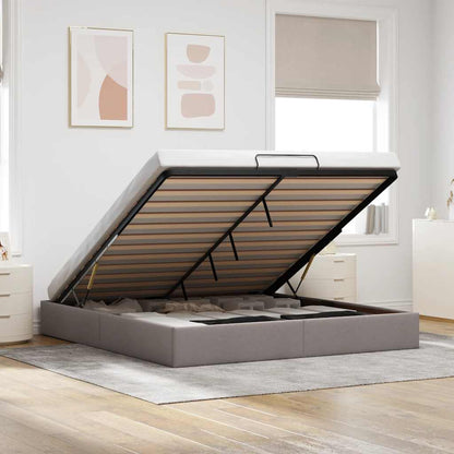 vidaXL Lit coffre sans matelas Taupe 180x200 cm Tissu