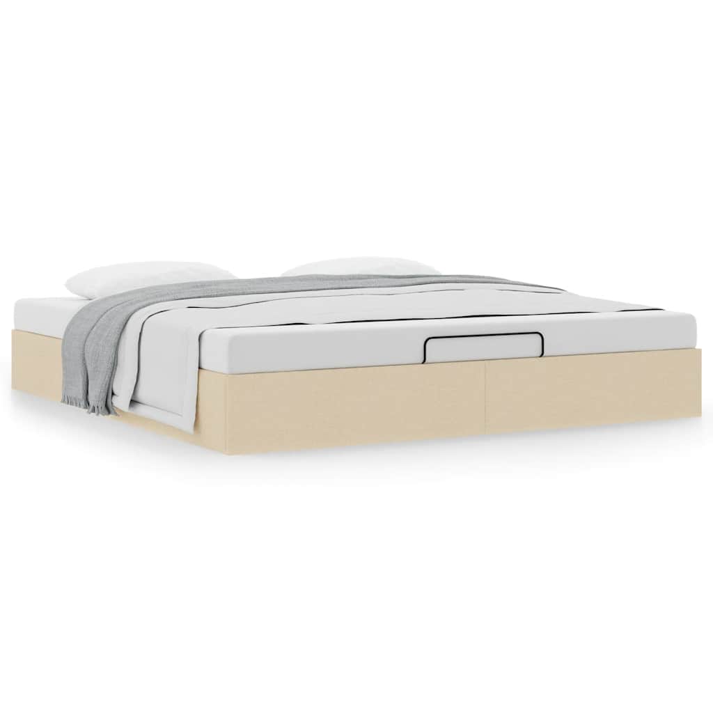 vidaXL Lit ottoman sans matelas crème 180x200 cm Tissu