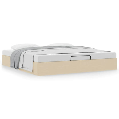 vidaXL Lit ottoman sans matelas crème 180x200 cm Tissu