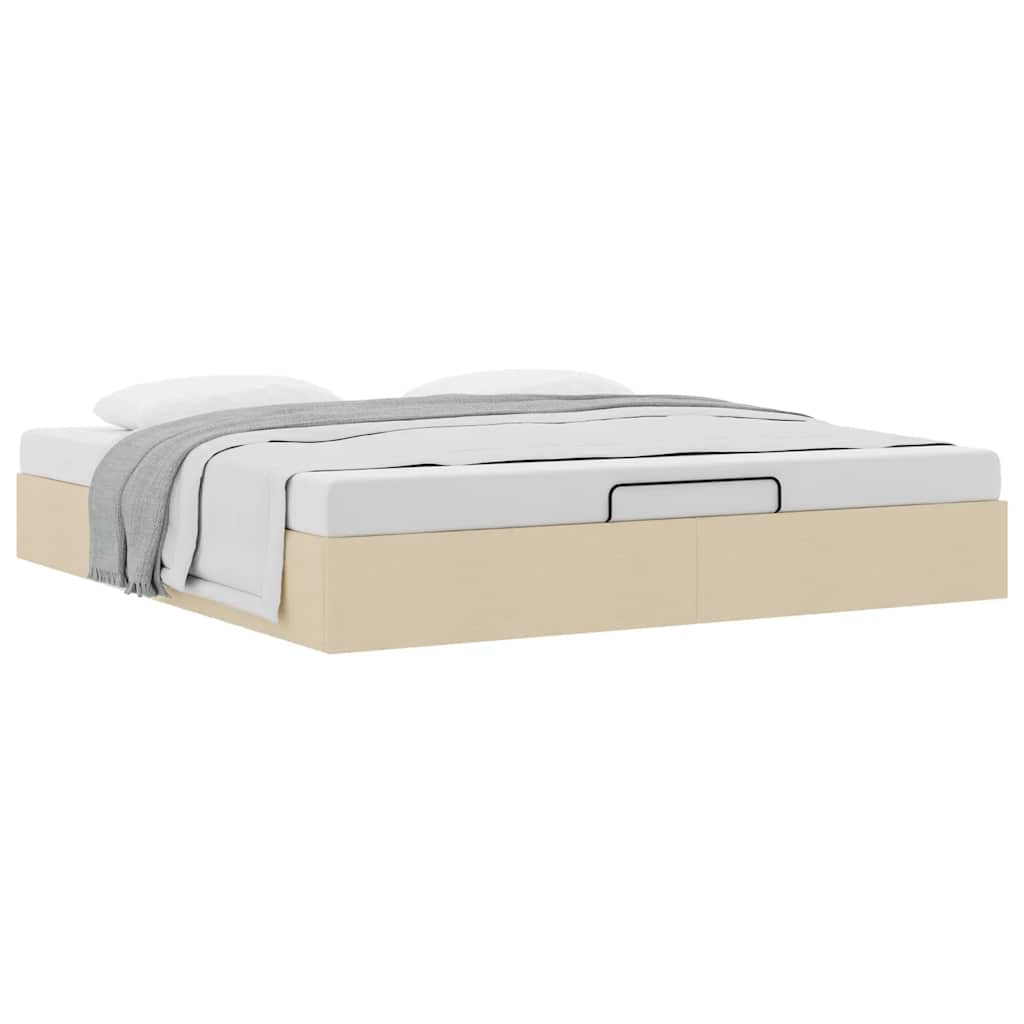 vidaXL Lit ottoman sans matelas crème 180x200 cm Tissu