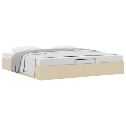 vidaXL Lit ottoman sans matelas crème 180x200 cm Tissu