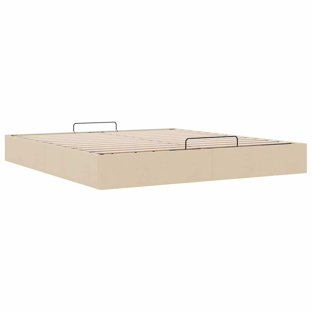 vidaXL Lit ottoman sans matelas crème 180x200 cm Tissu
