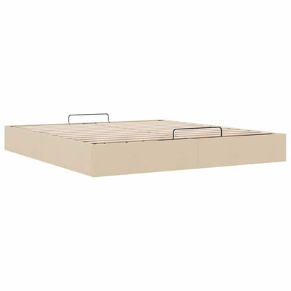 vidaXL Lit ottoman sans matelas crème 180x200 cm Tissu