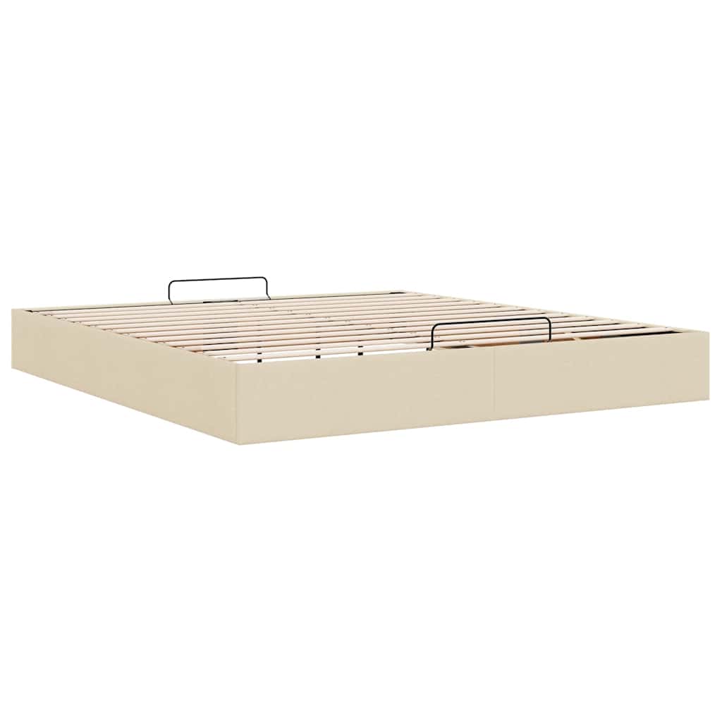 vidaXL Lit ottoman sans matelas crème 180x200 cm Tissu