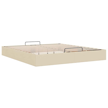 vidaXL Lit ottoman sans matelas crème 180x200 cm Tissu