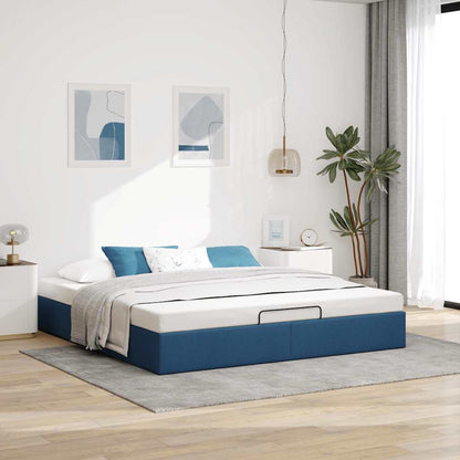 vidaXL Ottoman-Bett ohne Matratze Blau 180x200 cm Stoff