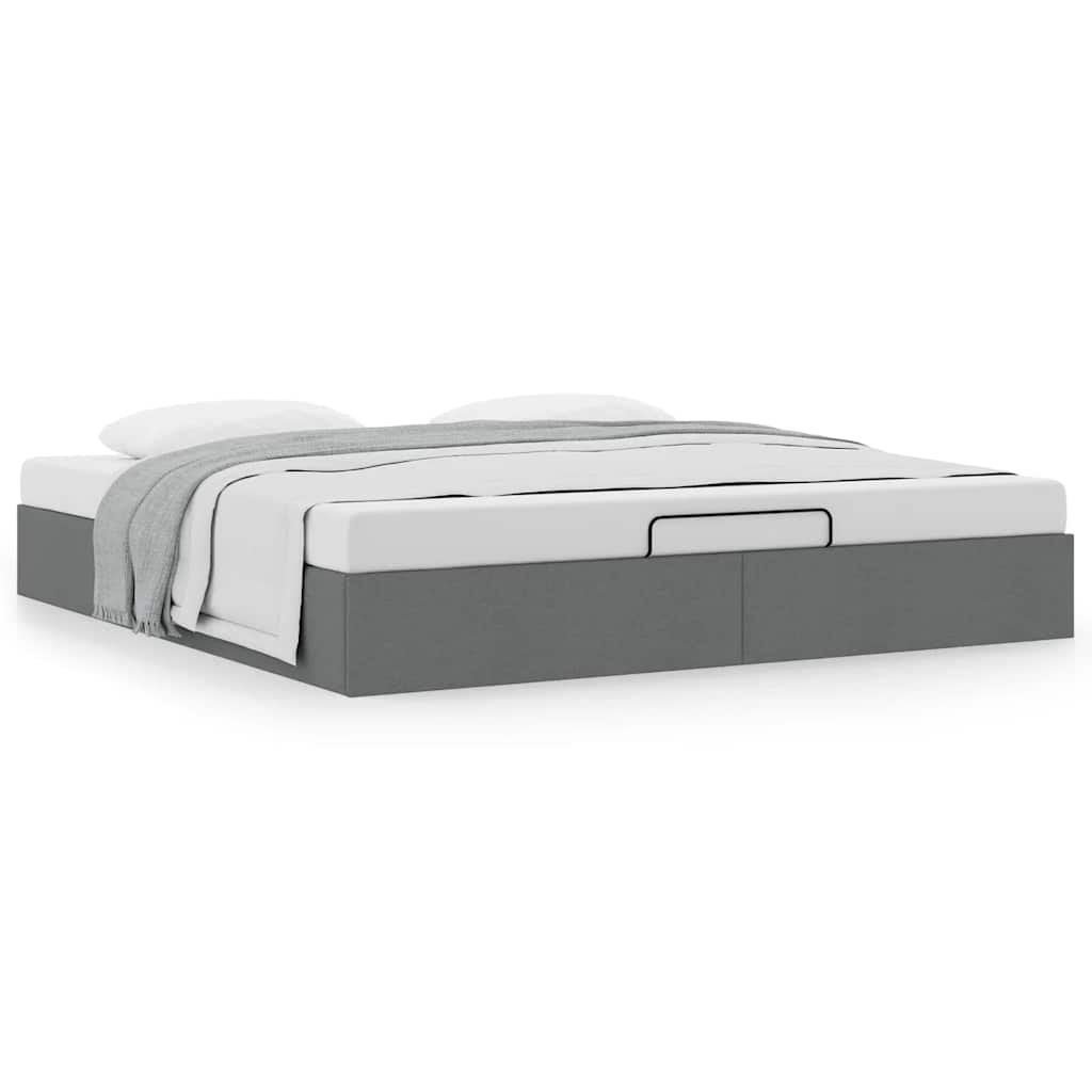 vidaXL Ottoman-Bett ohne Matratze Dunkelgrau 200x200 cm Stoff